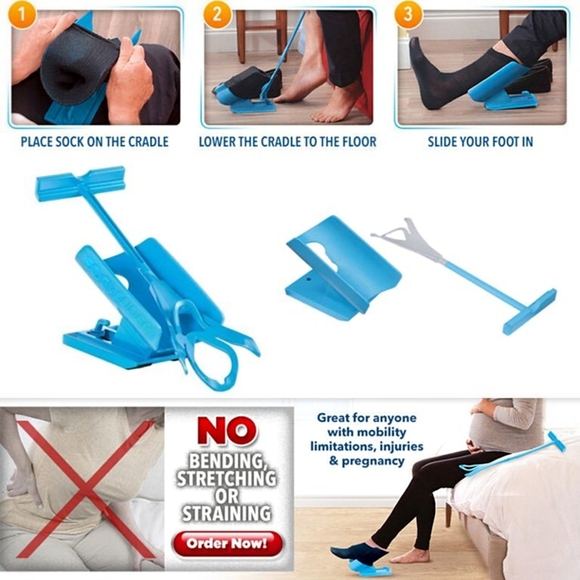 NEW Sock Slider The Easy on Easy off Sock Aid Kit As Seen On TV - Picture 7 of 15